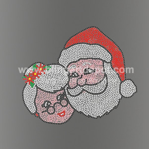 Santas Iron On Rhinestone Heat Transfers